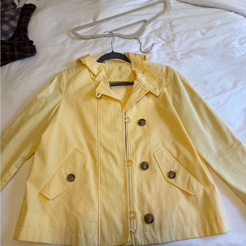 LOFT Women's Yellow Hooded Raincoat